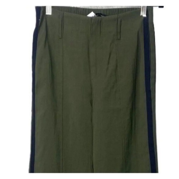 ZARA Olive Green Trafaluc Side Strip Trouser Pants - Picture 2 of 5